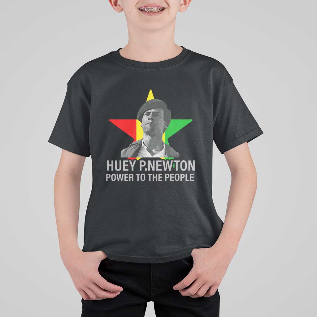 Huey P.Newton Power To The People T Shirt For Kid Black Panther Party Black History Month