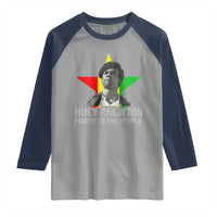 Huey P.Newton Power To The People Raglan Shirt Black Panther Party Black History Month