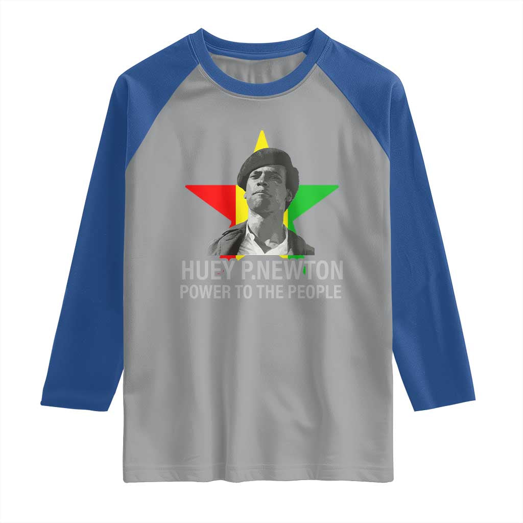 Huey P.Newton Power To The People Raglan Shirt Black Panther Party Black History Month
