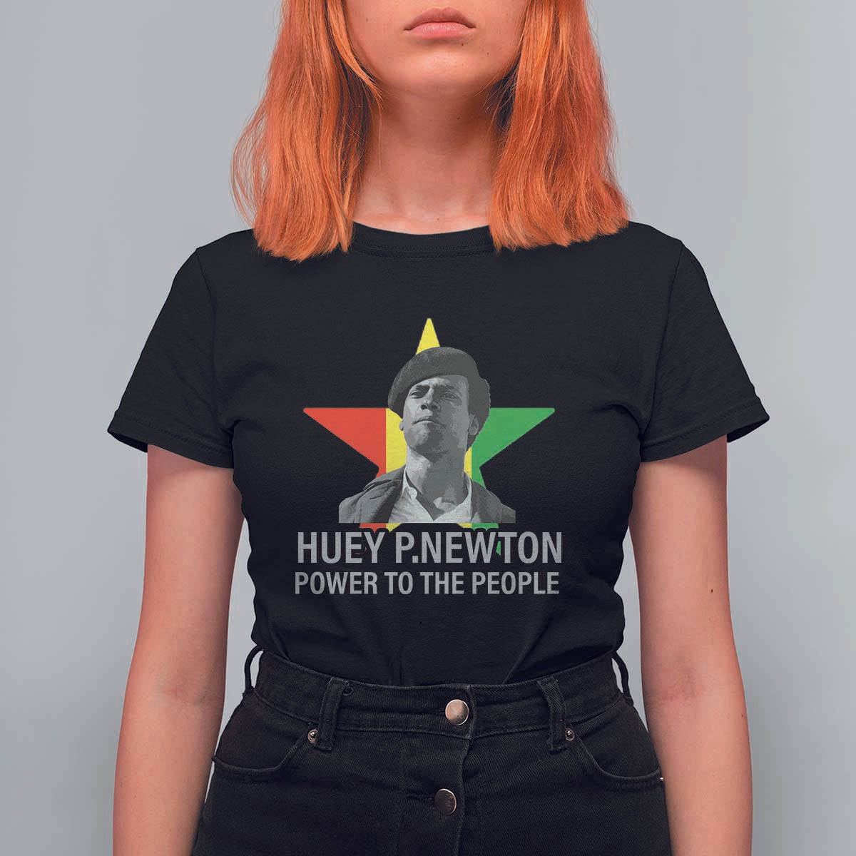 Huey P.Newton Power To The People T Shirt For Women Black Panther Party Black History Month