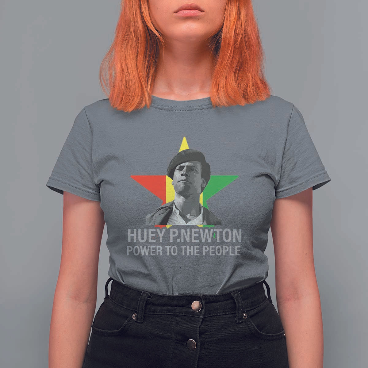 Huey P.Newton Power To The People T Shirt For Women Black Panther Party Black History Month