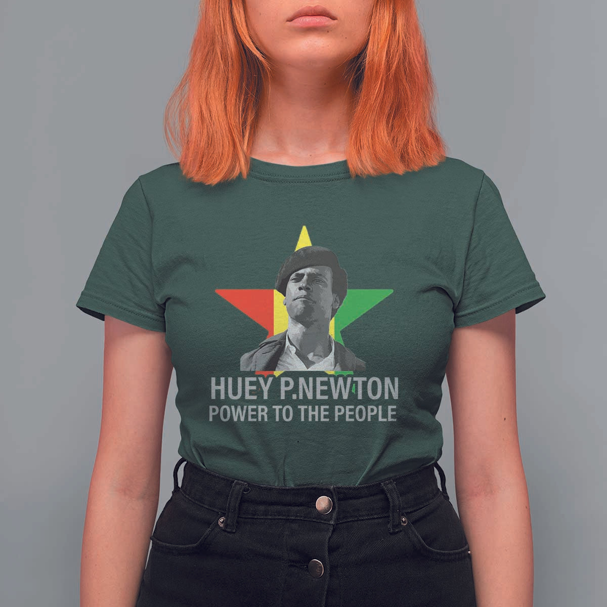 Huey P.Newton Power To The People T Shirt For Women Black Panther Party Black History Month