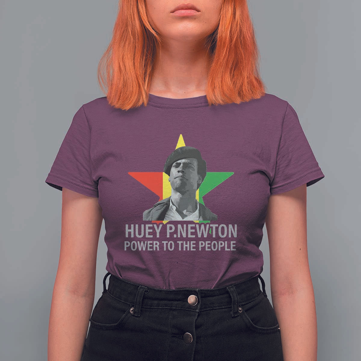 Huey P.Newton Power To The People T Shirt For Women Black Panther Party Black History Month