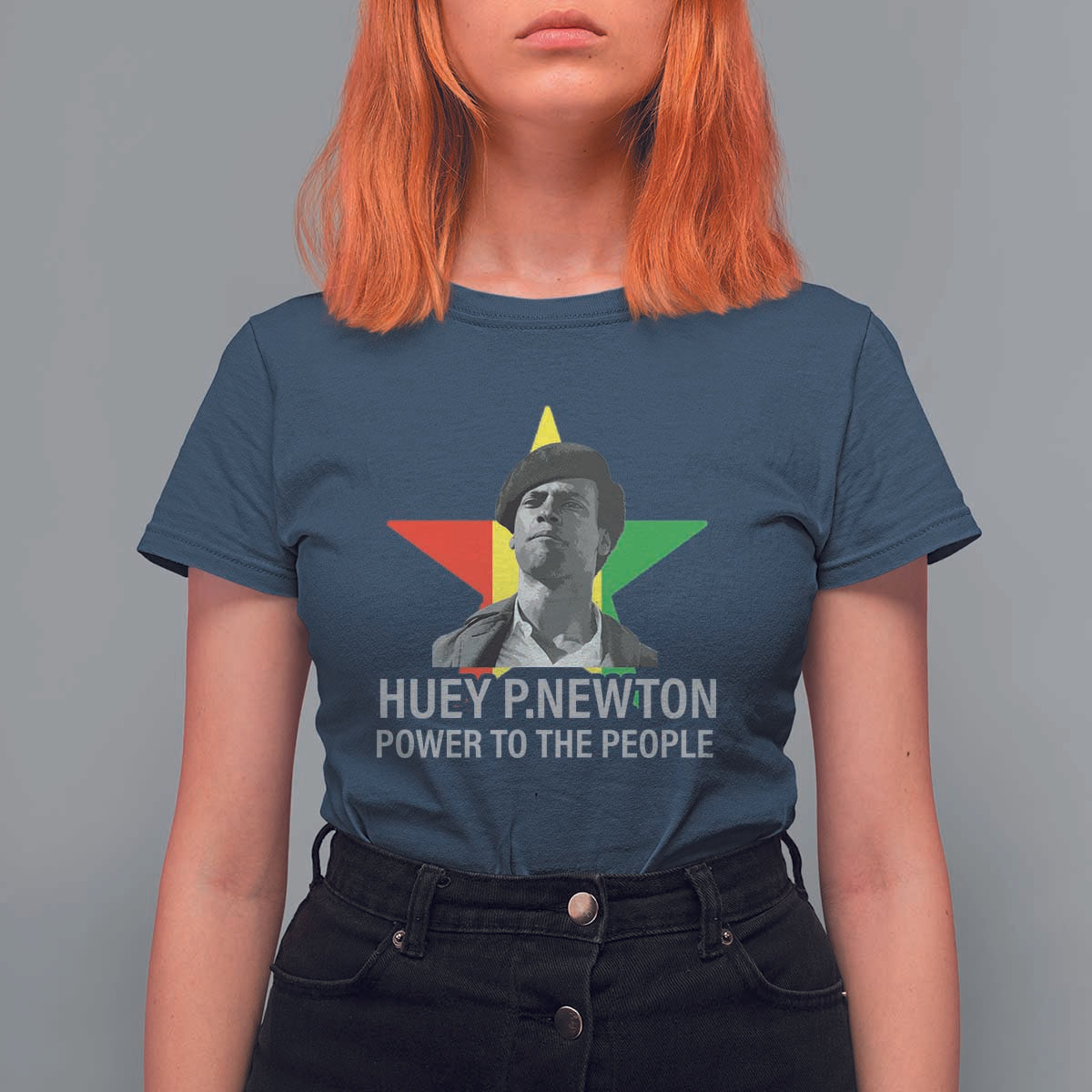 Huey P.Newton Power To The People T Shirt For Women Black Panther Party Black History Month