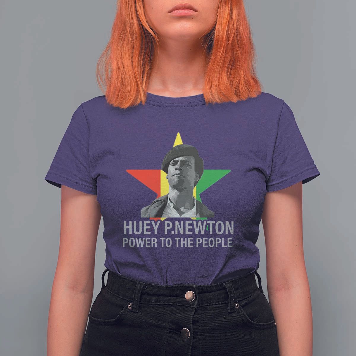 Huey P.Newton Power To The People T Shirt For Women Black Panther Party Black History Month