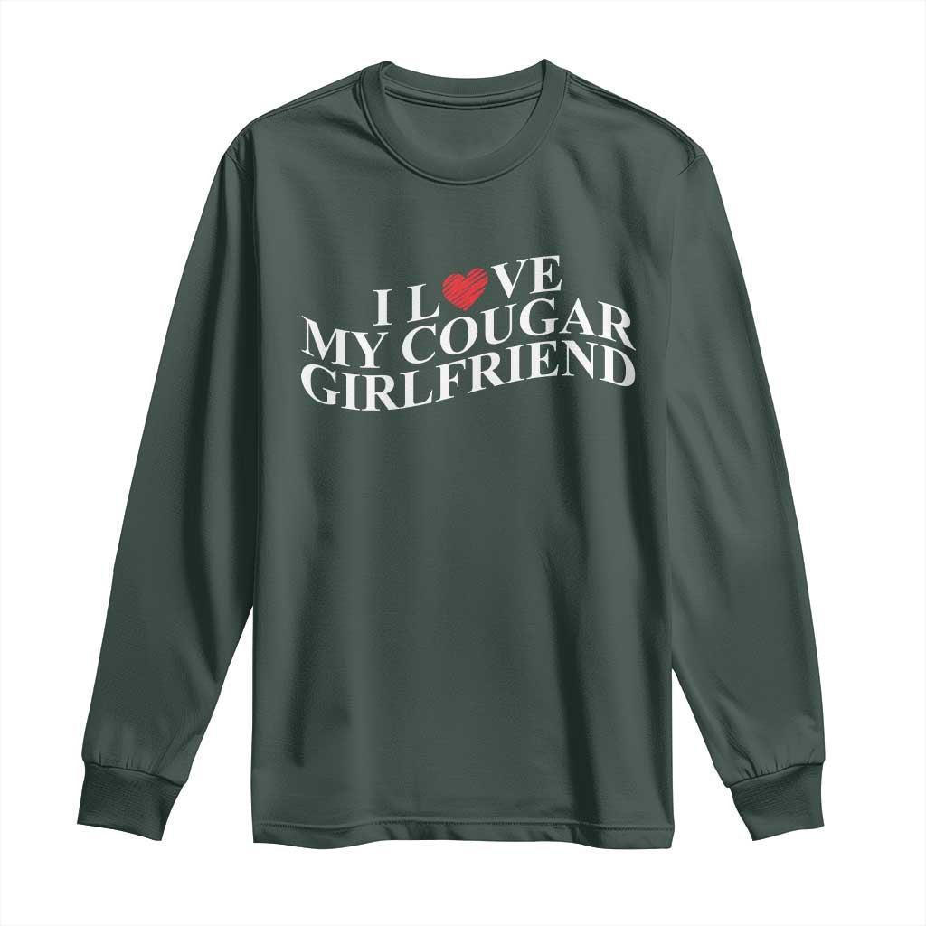 Funny I Love My Cougar Girlfriend Long Sleeve Shirt Boyfriend Valentines Couple Matching