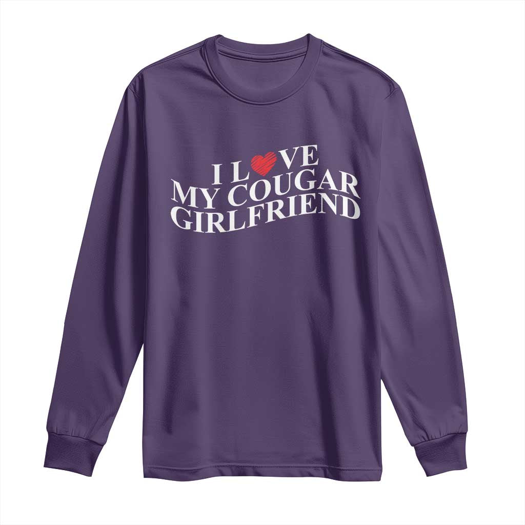 Funny I Love My Cougar Girlfriend Long Sleeve Shirt Boyfriend Valentines Couple Matching