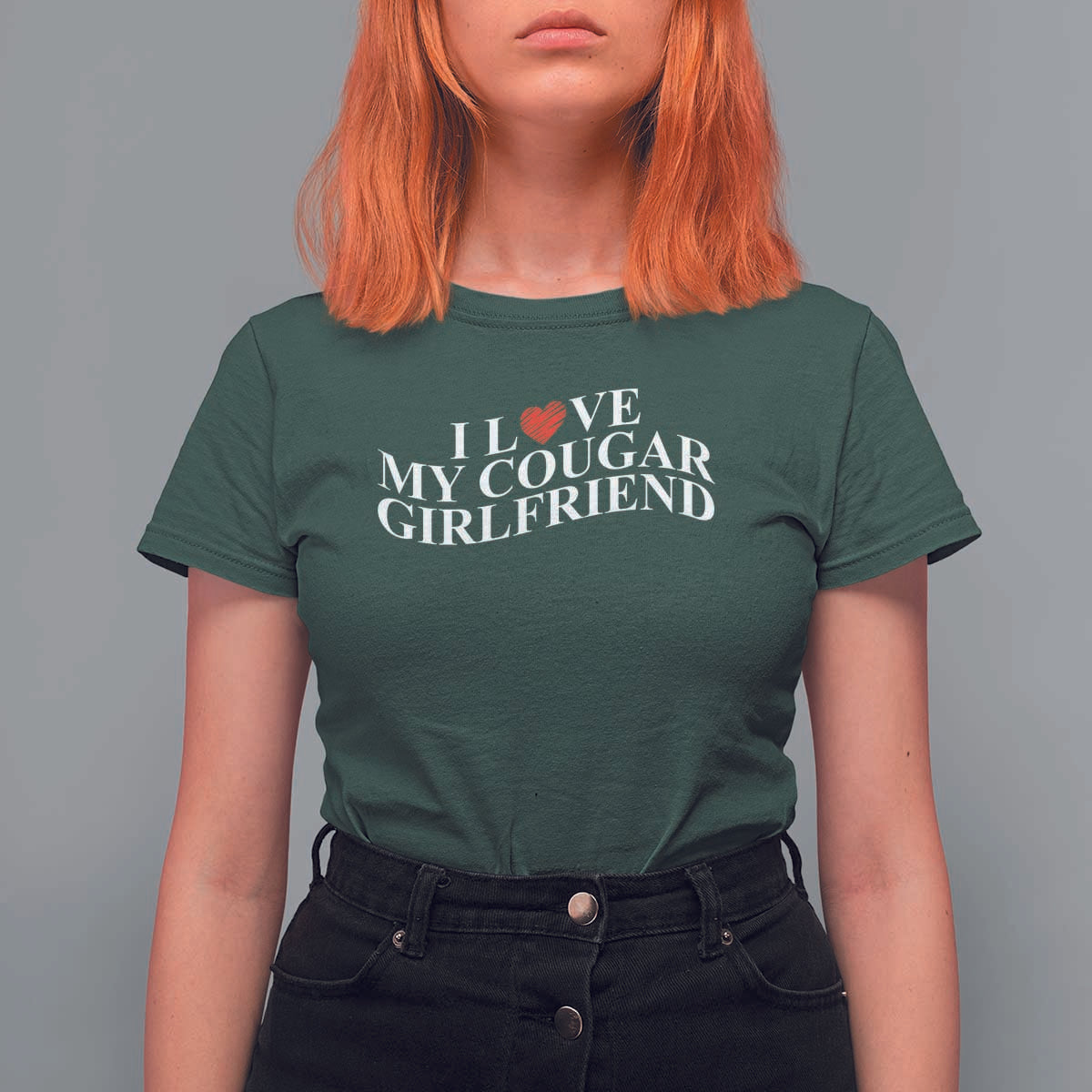 Funny I Love My Cougar Girlfriend T Shirt For Women Boyfriend Valentines Couple Matching