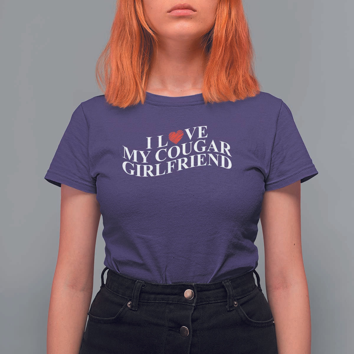 Funny I Love My Cougar Girlfriend T Shirt For Women Boyfriend Valentines Couple Matching