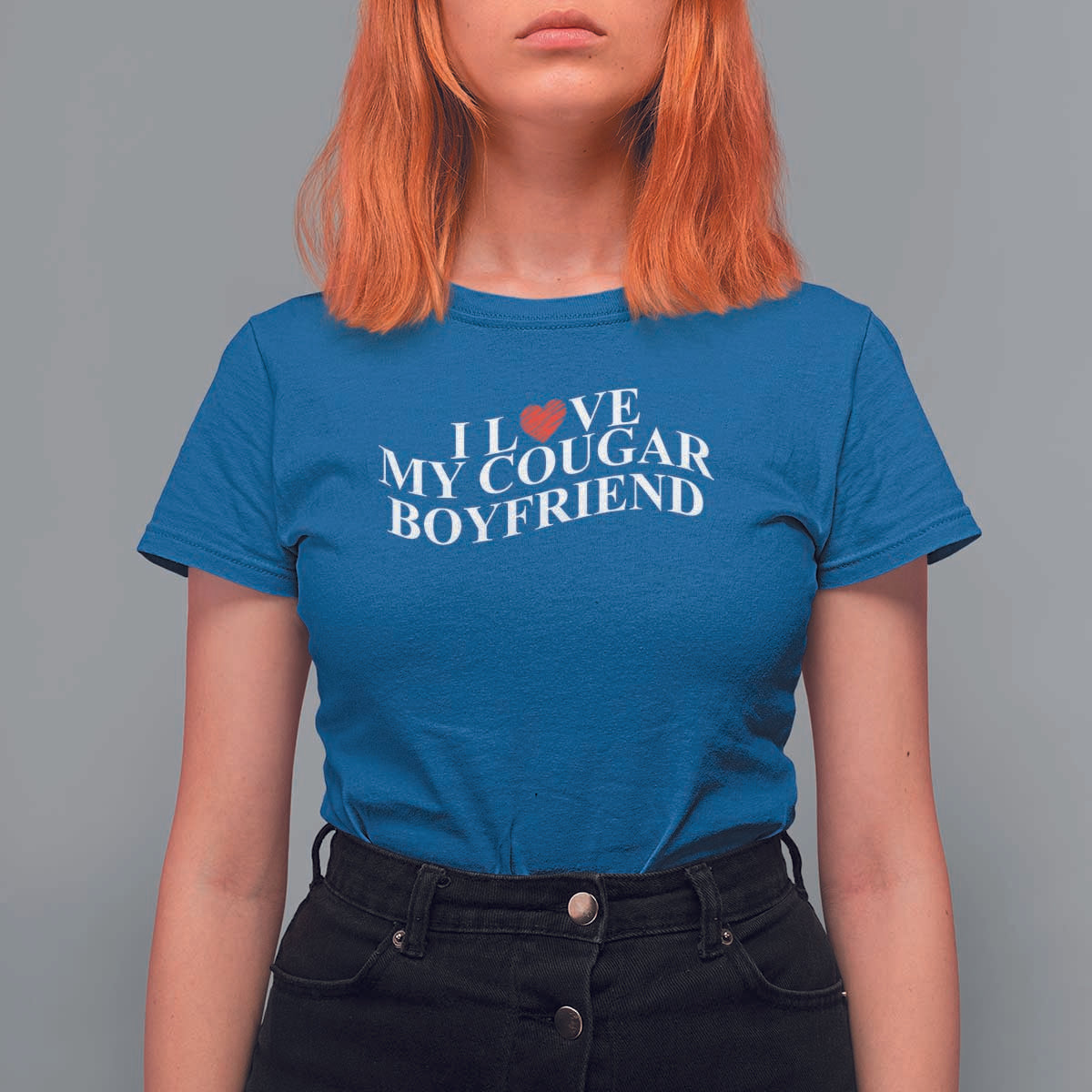 Funny I Love My Cougar Boyfriend T Shirt For Women Girlfriend Valentines Couple Matching