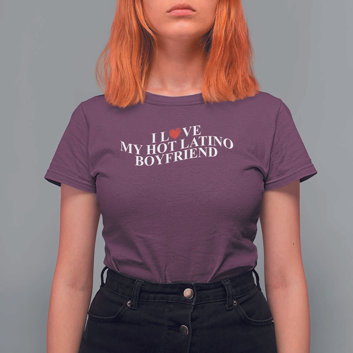 Funny I Love My Hot Latino Boyfriend T Shirt For Women Girlfriend Valentines Couple Matching