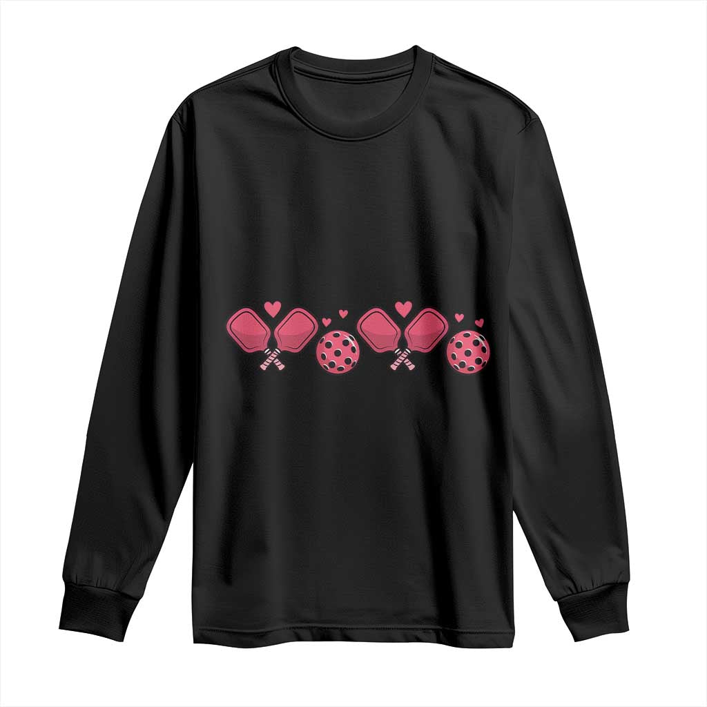 Funny Valentine's Day Xoxo Pink Pickleball Long Sleeve Shirt
