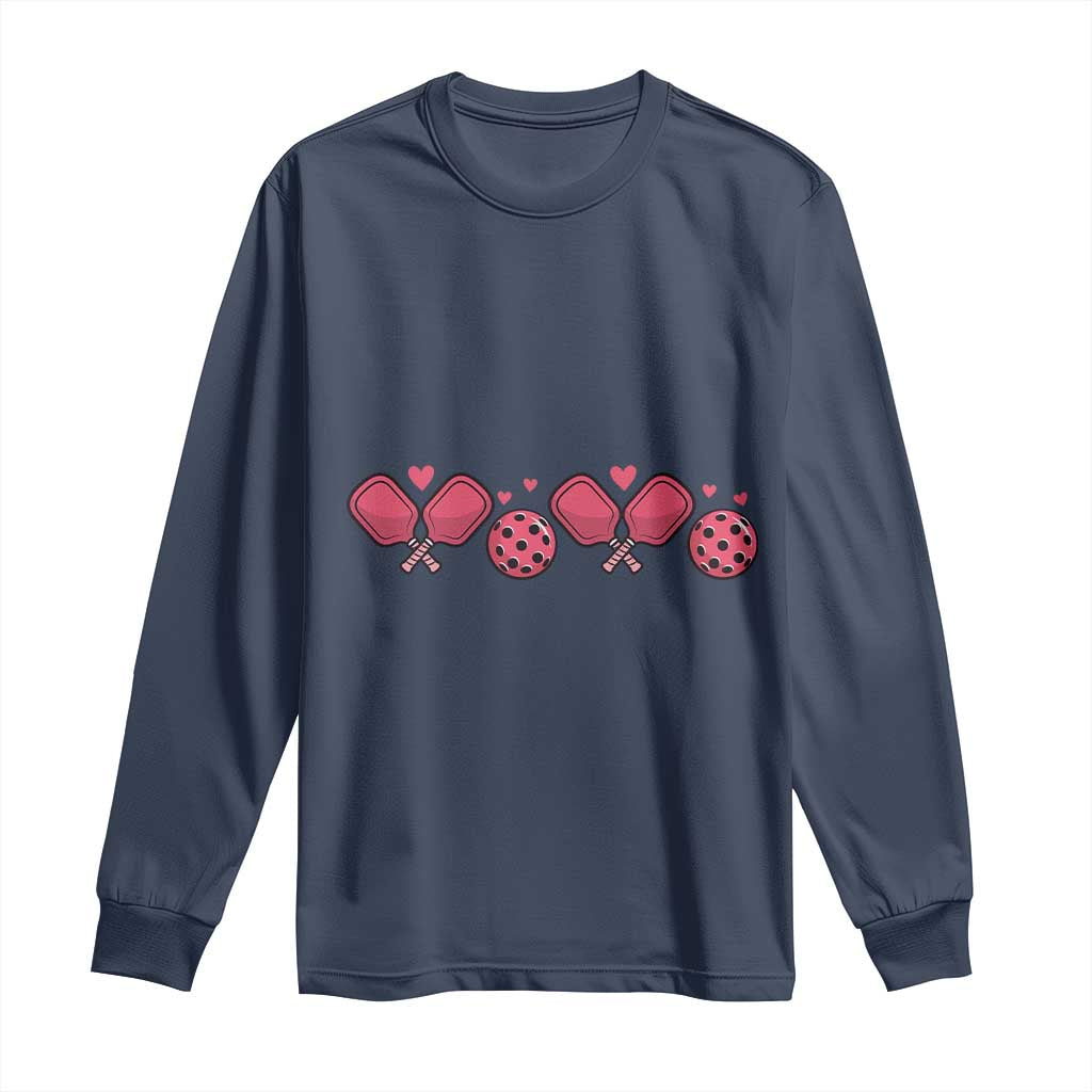 Funny Valentine's Day Xoxo Pink Pickleball Long Sleeve Shirt