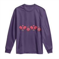 Funny Valentine's Day Xoxo Pink Pickleball Long Sleeve Shirt