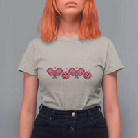 Funny Valentine's Day Xoxo Pink Pickleball T Shirt For Women