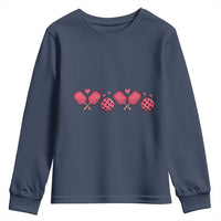 Funny Valentine's Day Xoxo Pink Pickleball Youth Sweatshirt