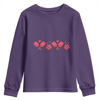 Funny Valentine's Day Xoxo Pink Pickleball Youth Sweatshirt