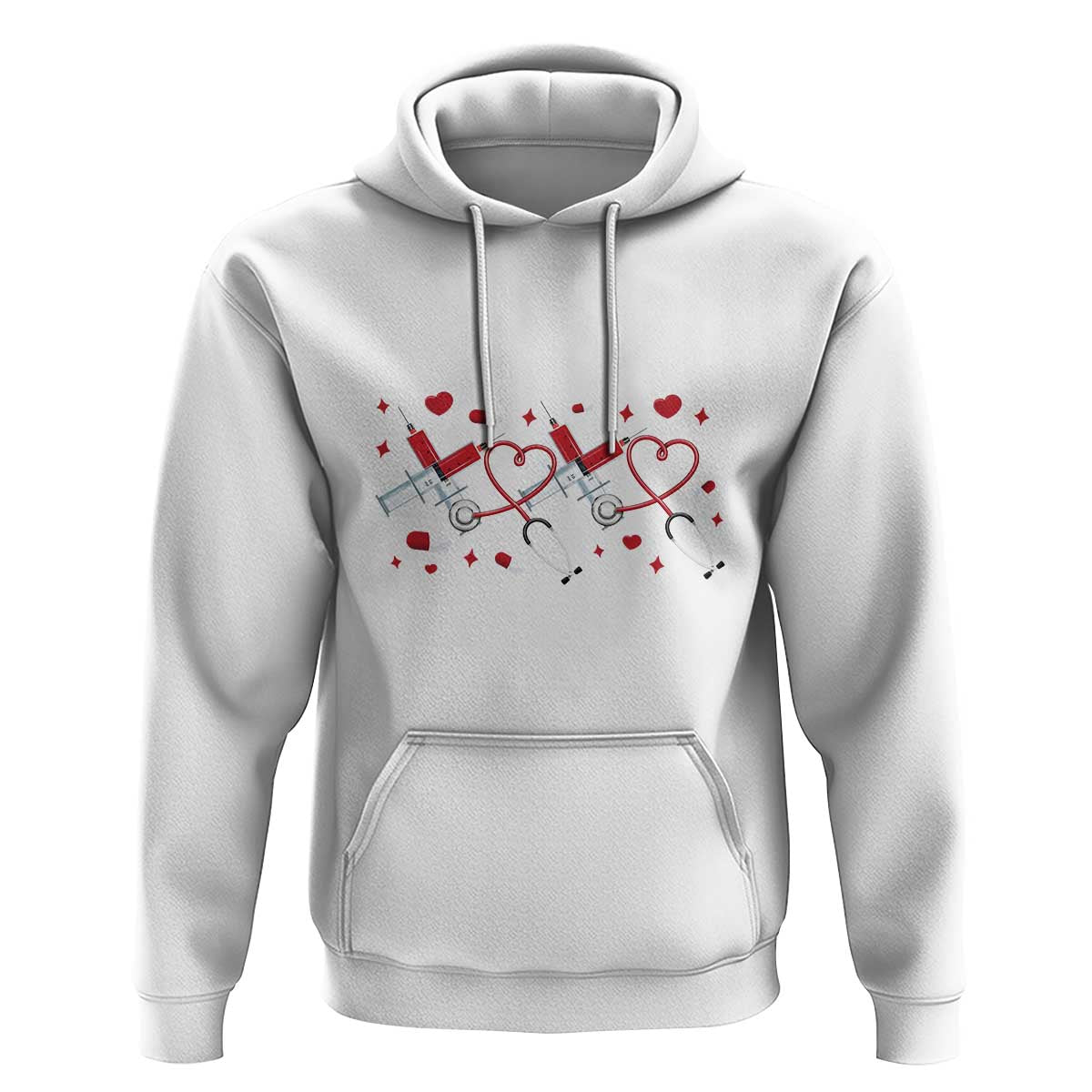 Funny Valentine's Day Nurse Doctor Hoodie Heart Stethoscope