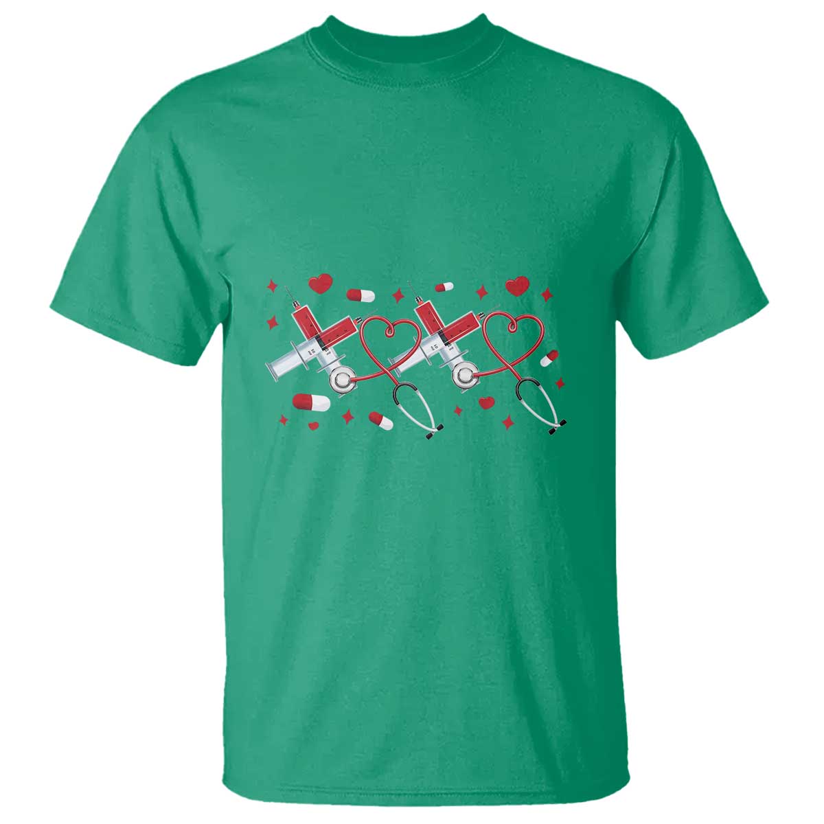 Funny Valentine's Day Nurse Doctor T Shirt Heart Stethoscope