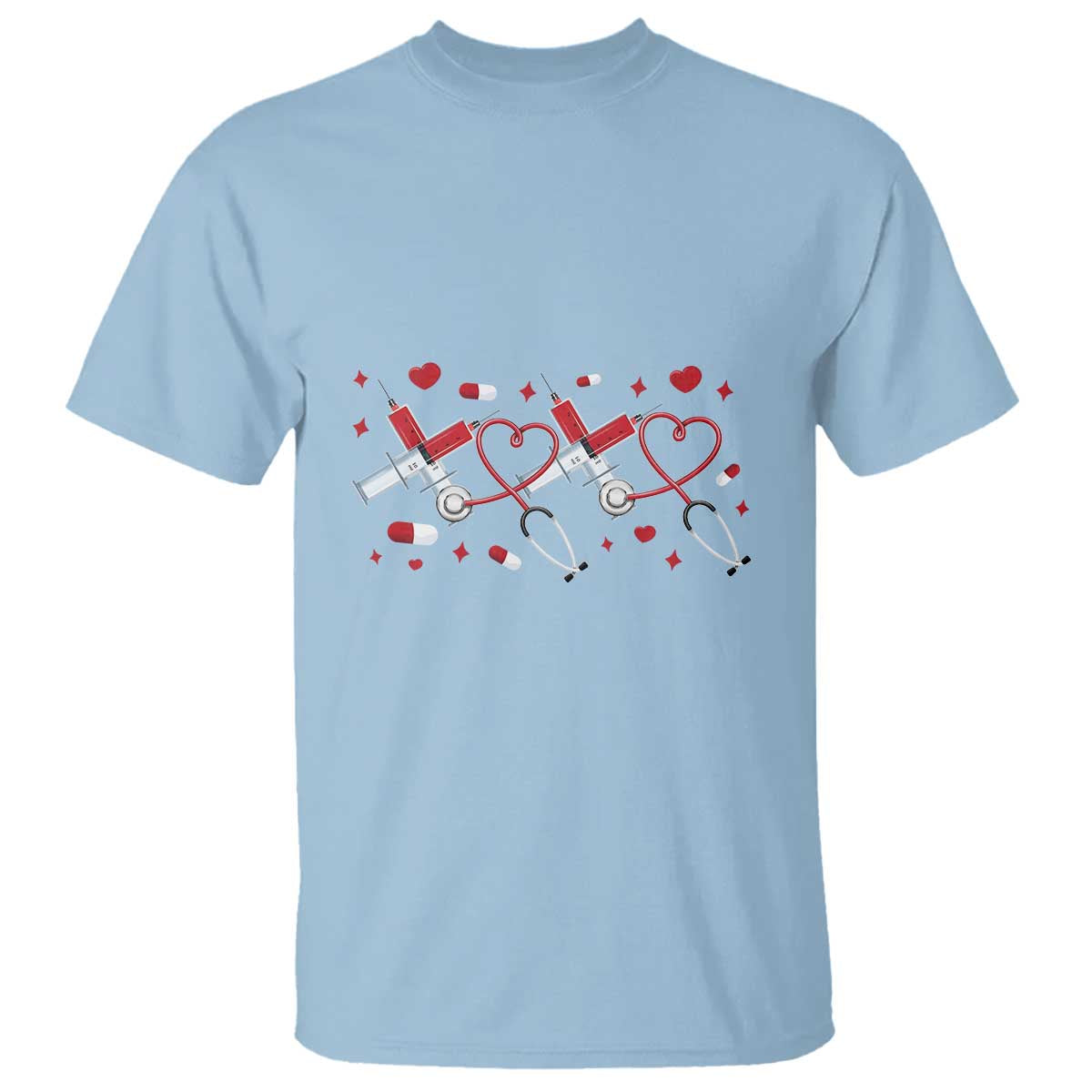 Funny Valentine's Day Nurse Doctor T Shirt Heart Stethoscope