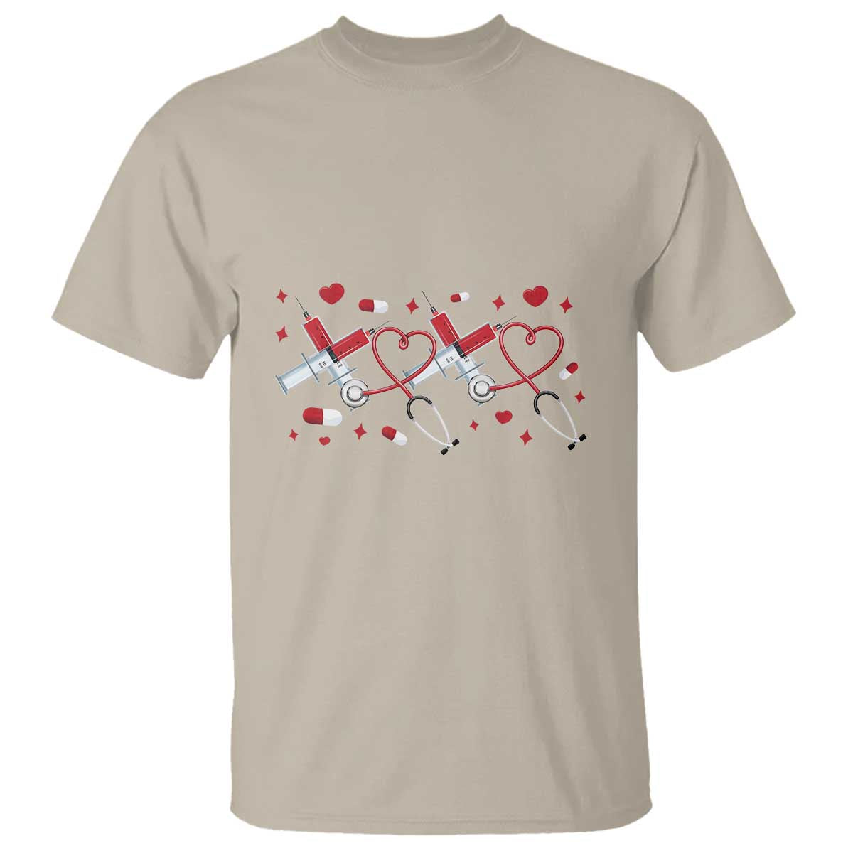 Funny Valentine's Day Nurse Doctor T Shirt Heart Stethoscope