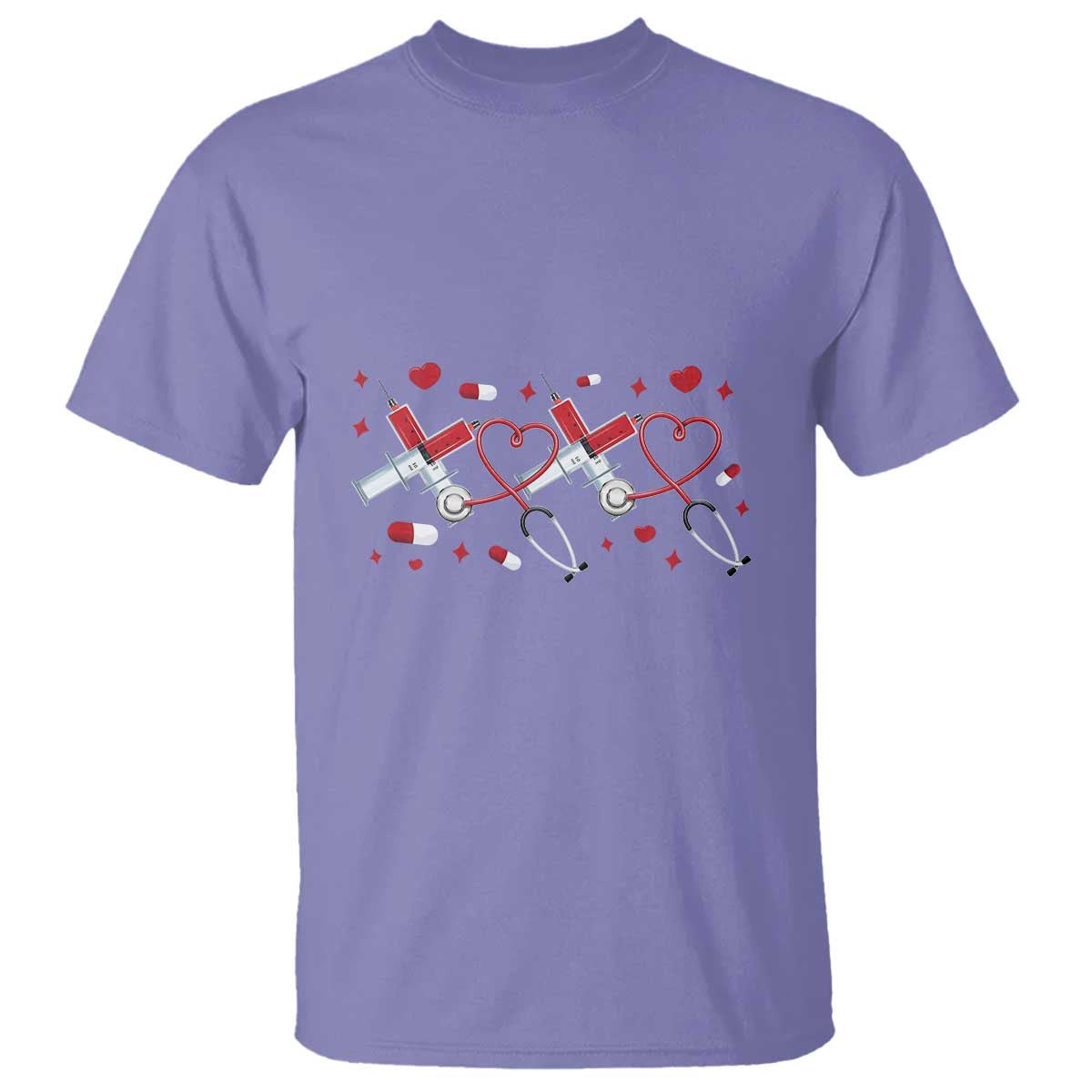 Funny Valentine's Day Nurse Doctor T Shirt Heart Stethoscope