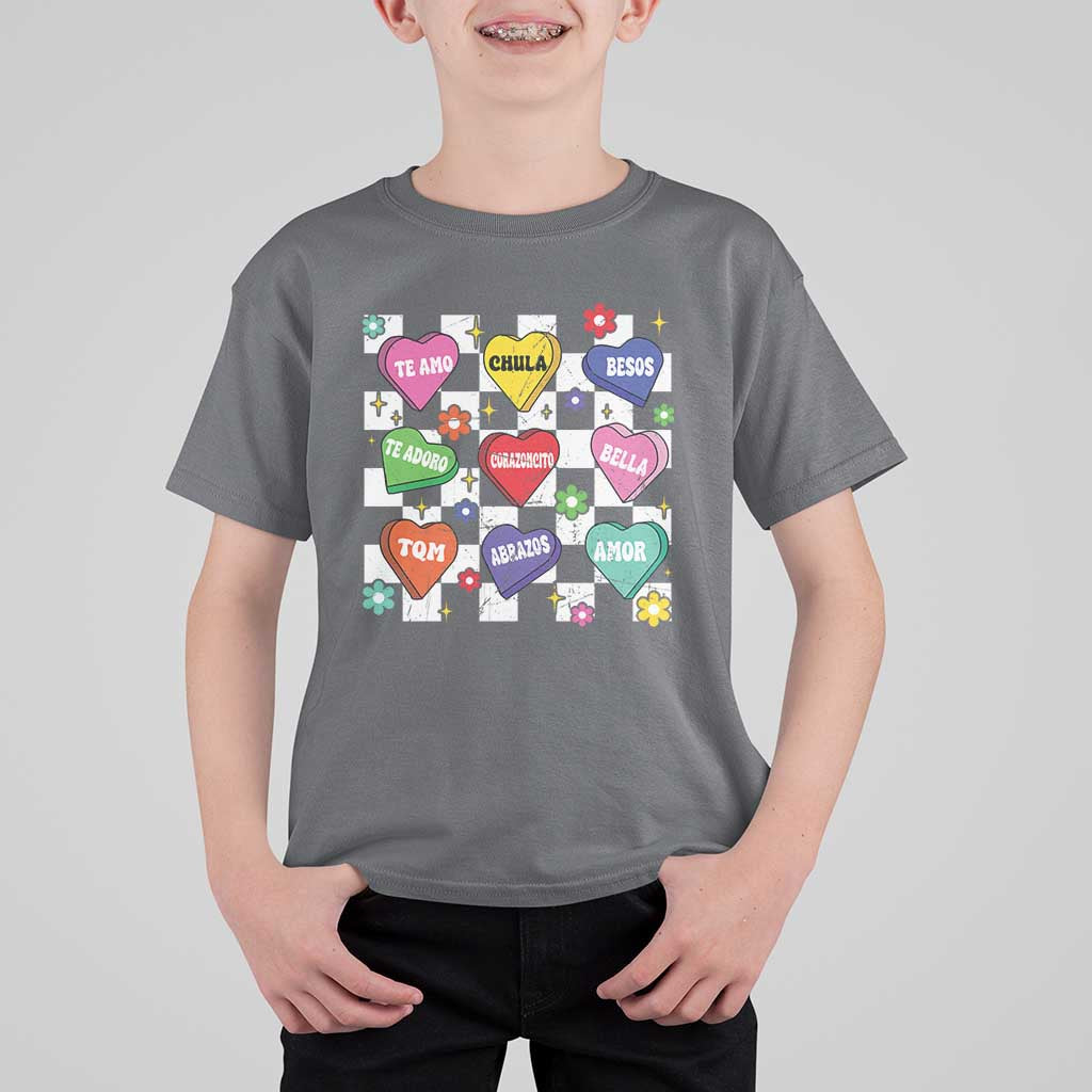 Funny Spanish Candy Heart Valentine's Day T Shirt For Kid