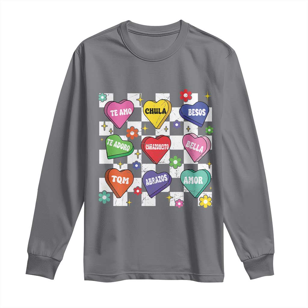 Funny Spanish Candy Heart Valentine's Day Long Sleeve Shirt