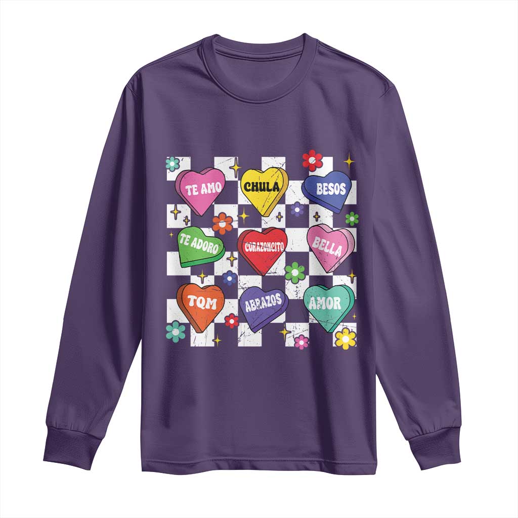 Funny Spanish Candy Heart Valentine's Day Long Sleeve Shirt