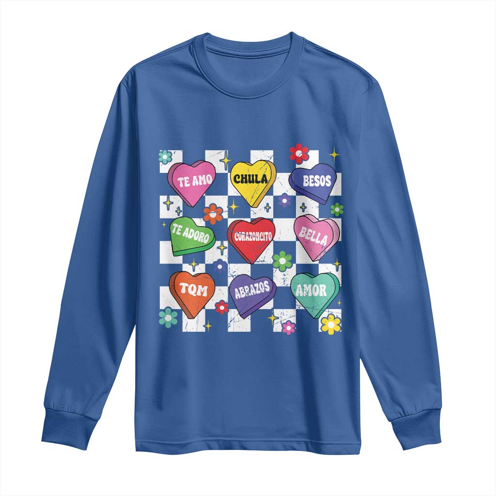 Funny Spanish Candy Heart Valentine's Day Long Sleeve Shirt