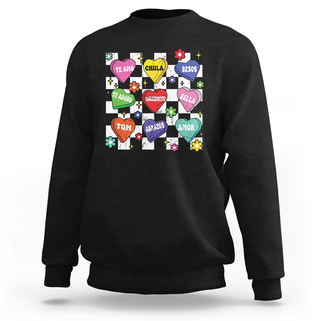 Funny Spanish Candy Heart Valentine's Day Sweatshirt