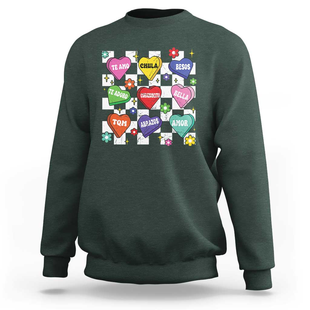 Funny Spanish Candy Heart Valentine's Day Sweatshirt