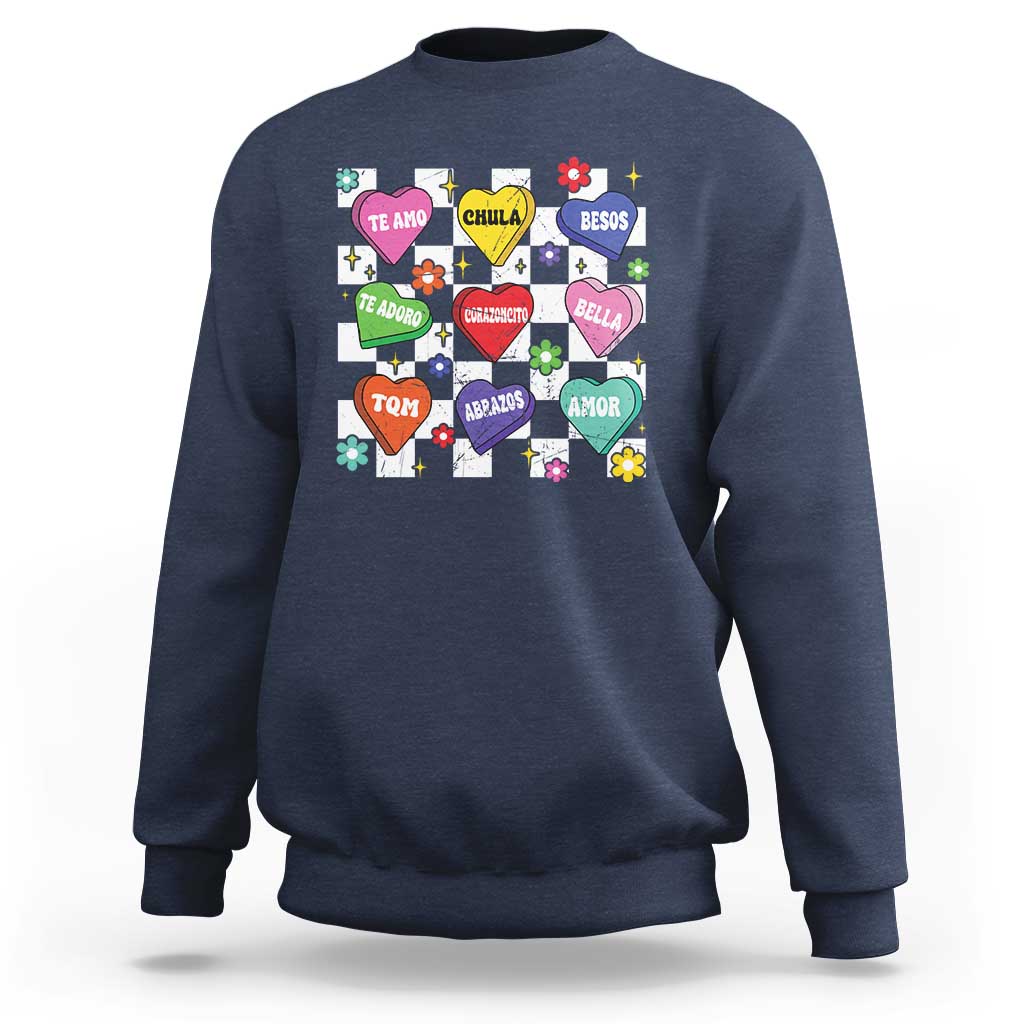Funny Spanish Candy Heart Valentine's Day Sweatshirt