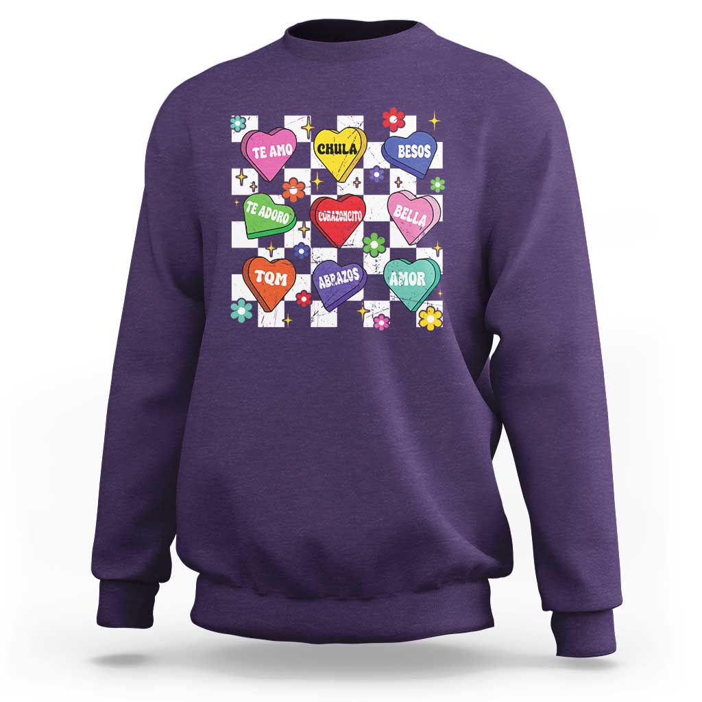 Funny Spanish Candy Heart Valentine's Day Sweatshirt