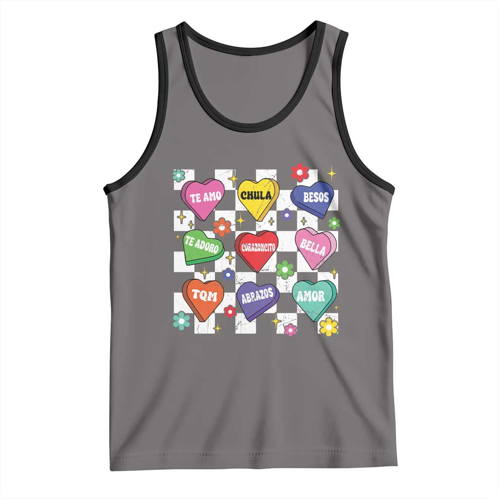 Funny Spanish Candy Heart Valentine's Day Tank Top
