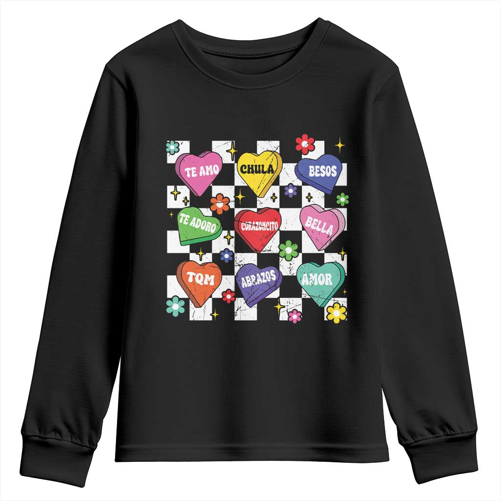 Funny Spanish Candy Heart Valentine's Day Youth Sweatshirt