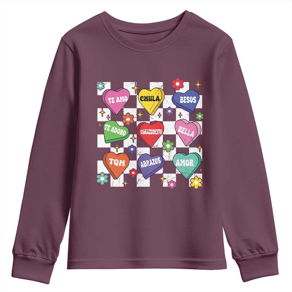 Funny Spanish Candy Heart Valentine's Day Youth Sweatshirt
