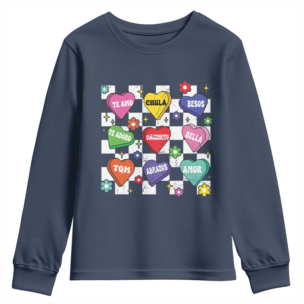 Funny Spanish Candy Heart Valentine's Day Youth Sweatshirt