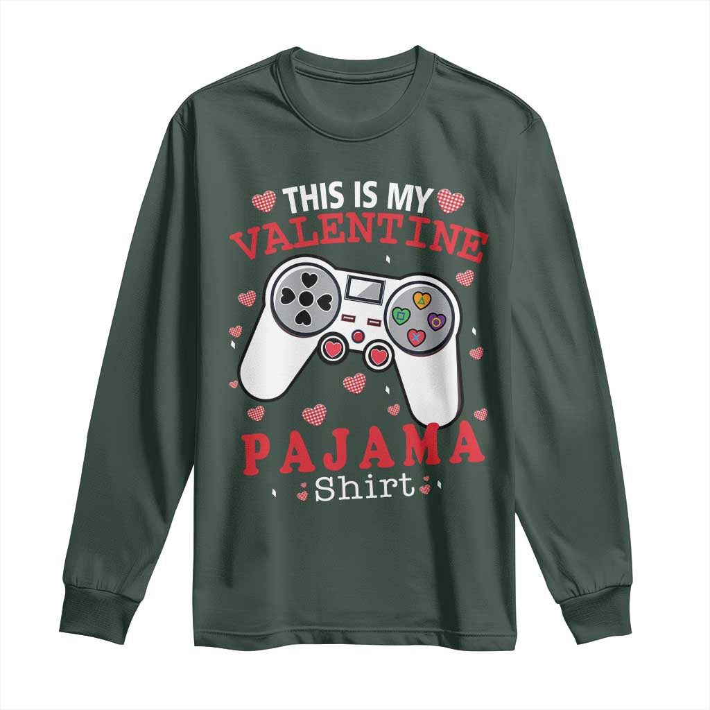 Funny Valentine's Day Gaming Long Sleeve Shirt This Is My Valentine Pajama Shirt Game Console