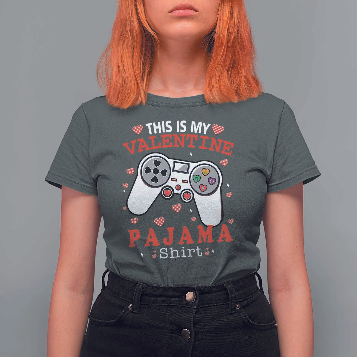 Funny Valentine's Day Gaming T Shirt For Women This Is My Valentine Pajama Shirt Game Console