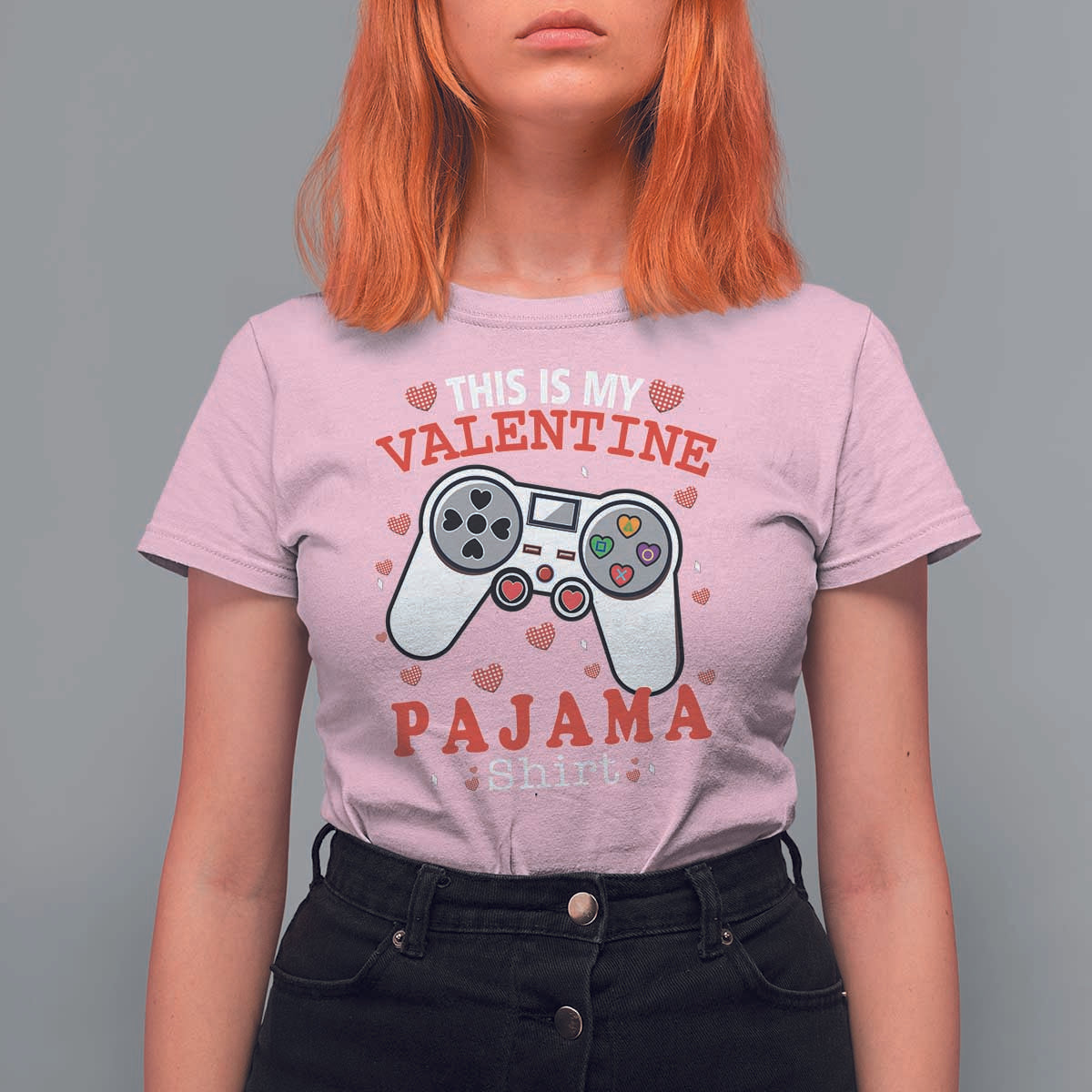 Funny Valentine's Day Gaming T Shirt For Women This Is My Valentine Pajama Shirt Game Console