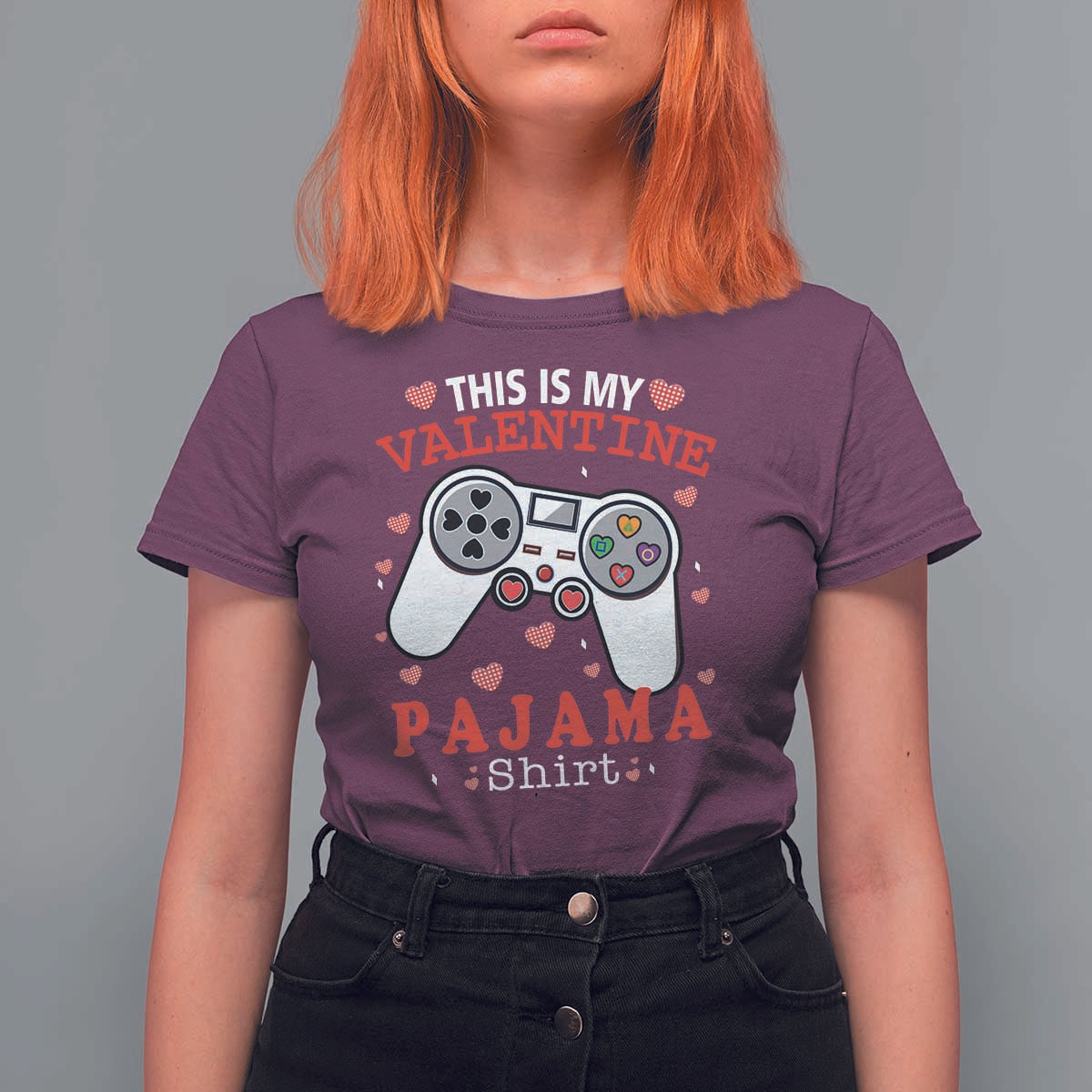 Funny Valentine's Day Gaming T Shirt For Women This Is My Valentine Pajama Shirt Game Console