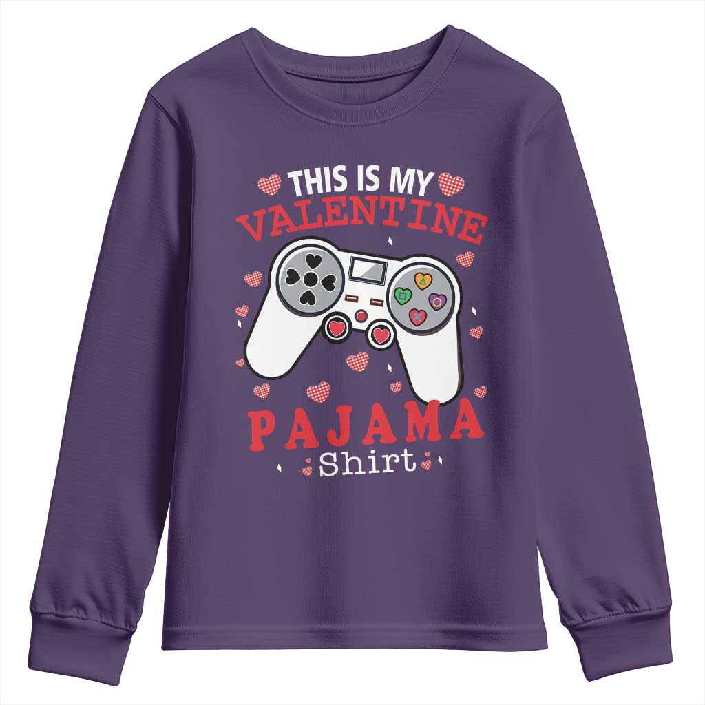 Funny Valentine's Day Gaming Youth Sweatshirt This Is My Valentine Pajama Shirt Game Console