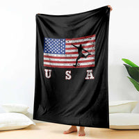 Patriotic Soccer Throw Blanket USA American Flag Team - Wonder Print Shop