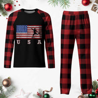 Patriotic Soccer Plaid Pajama Set USA American Flag Team - Wonder Print Shop