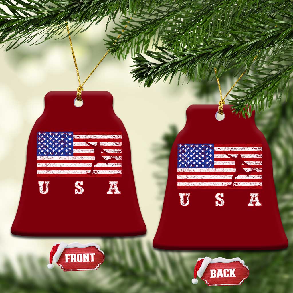 Patriotic Soccer Ceramic Ornament USA American Flag Team - Wonder Print Shop