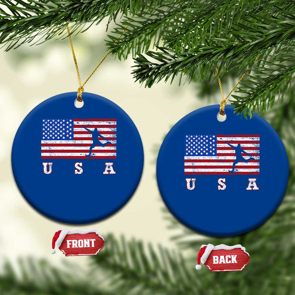 Patriotic Soccer Ceramic Ornament USA American Flag Team - Wonder Print Shop