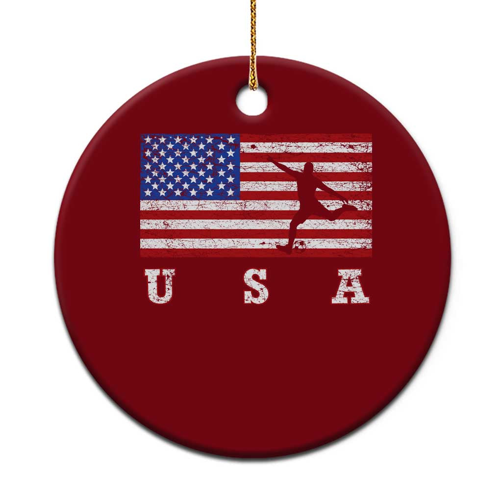 Patriotic Soccer Ceramic Ornament USA American Flag Team - Wonder Print Shop