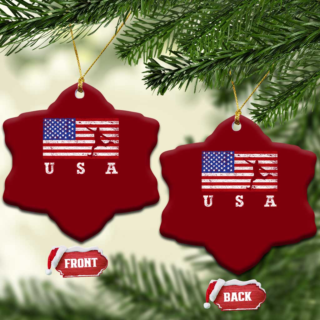 Patriotic Soccer Ceramic Ornament USA American Flag Team - Wonder Print Shop