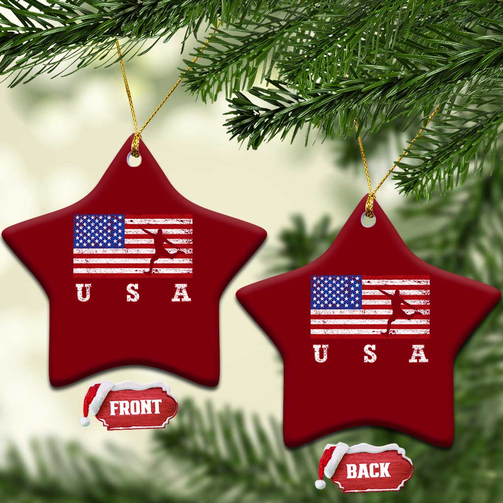 Patriotic Soccer Ceramic Ornament USA American Flag Team - Wonder Print Shop